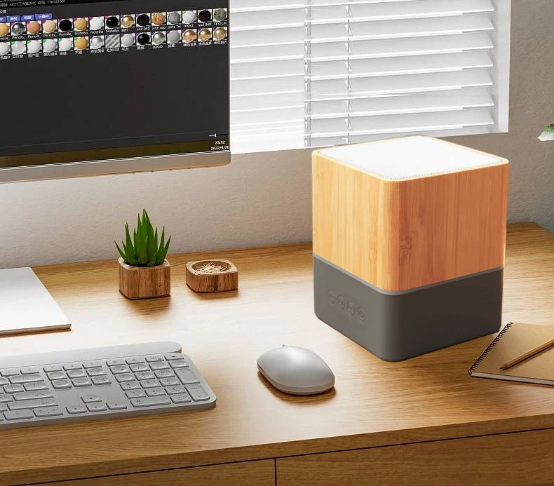 Square Mini Portable Bamboo Wooden bluetooth Wireless Speaker  Material Support TF Card Wireless Speaker