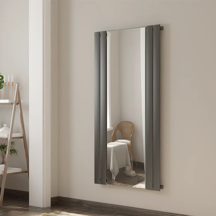 BODE 2023 Hot Sale Bathroom Electric Anthracite Design Radiator Vertical Radiator With Mirror