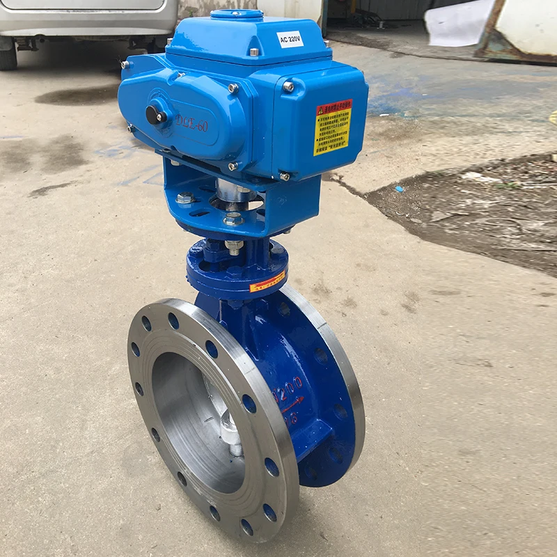 DN 50 2 inch extended stem Cast Iron EPDM rubber sealing flange butterfly valve with electric actuator