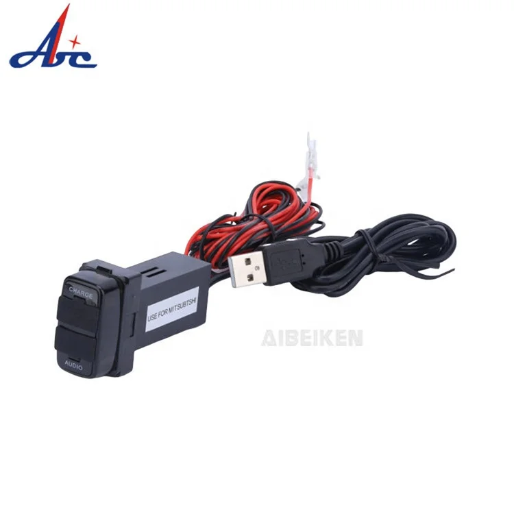 36.5*19.6*68MM 2.1A Dual USB Power Socket For MITSUBISHI iPhone X/8/7/6/5 iPad Samsung LG Huawei