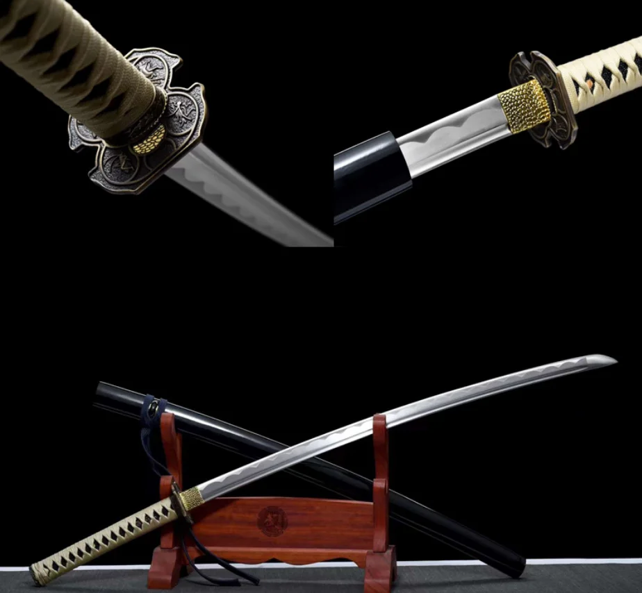 Handmade Heat Tempered Forged Authentic Real Japanese Samurai metal high Carbon Steel Katana sword for Full Tang