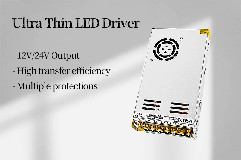 LED AD showcase SMPS ultra thin led power supply 12V 24V 36w 60w 80w 100w 120w 150w