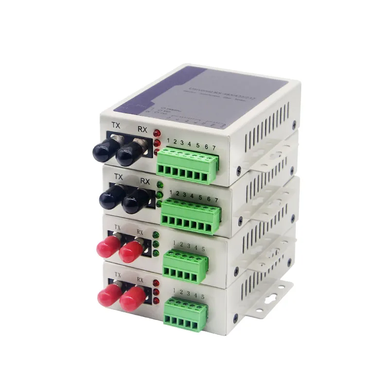 RS485 RS422 RS232 Serial Data to Ethernet Fiber Media Converter Terminal Optic Modem Bidirectional Single-mode Double Fiber ST