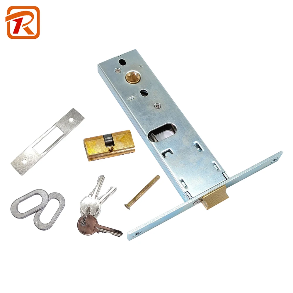 Aluminum Lockset Security Door Square Head Stainless Steel Lock Body Lockset Accessories
