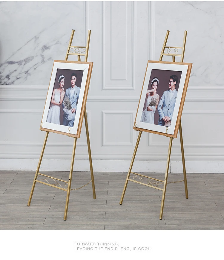 Oil painting floor stand minimalist poster stand welcome water sign display stand iron wedding photo easel