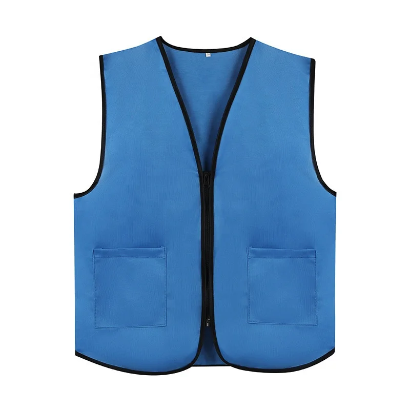 Custom Activity Vest Clerk Workwear Zipper Volunteers Event Vest Adult Supermarket Uniform Vest
