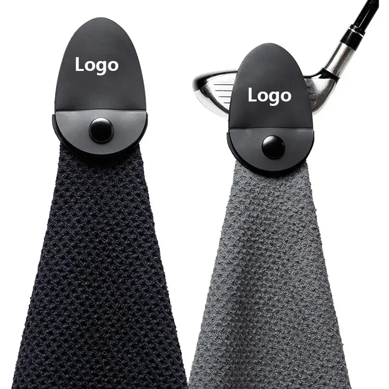 Wholesale Fabric Waffle Pattern Towel Strength Magnet Fixation Golf Cart Custom Logo Microfiber Magnetic Golf Towel