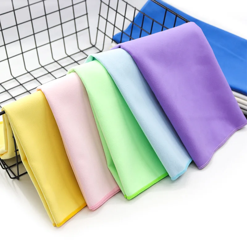 Custom Microfiber Double Sided Fleecy Quick Drying Sports Towel Logo Yoga Fitness Swimming Wipe Sweat Beach Bath Towel
