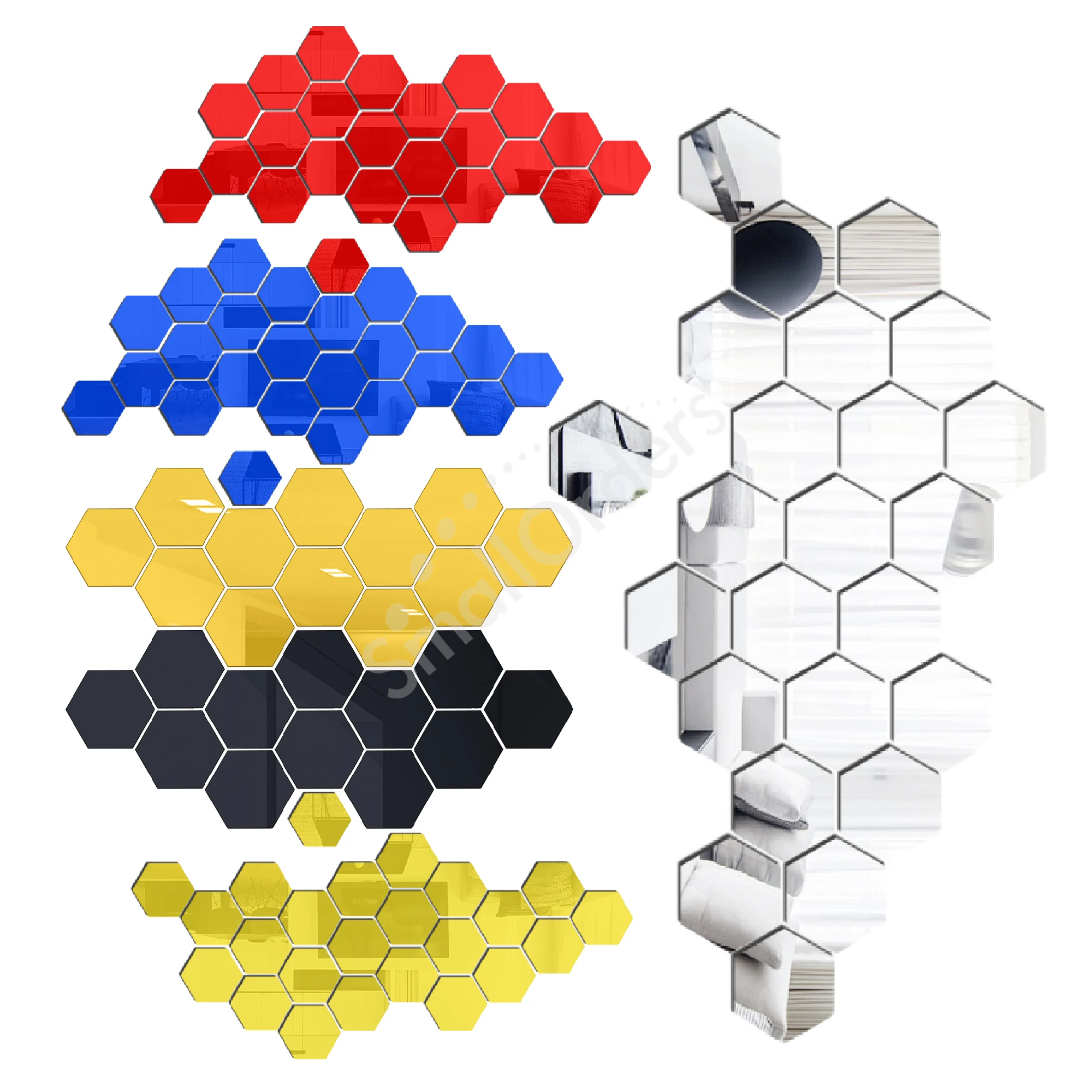 Custom Full Length Rectangular Bathroom Mirror Tiles Home Gym Door Wall Mounted Promotional HD Reflective Decorative Stickers