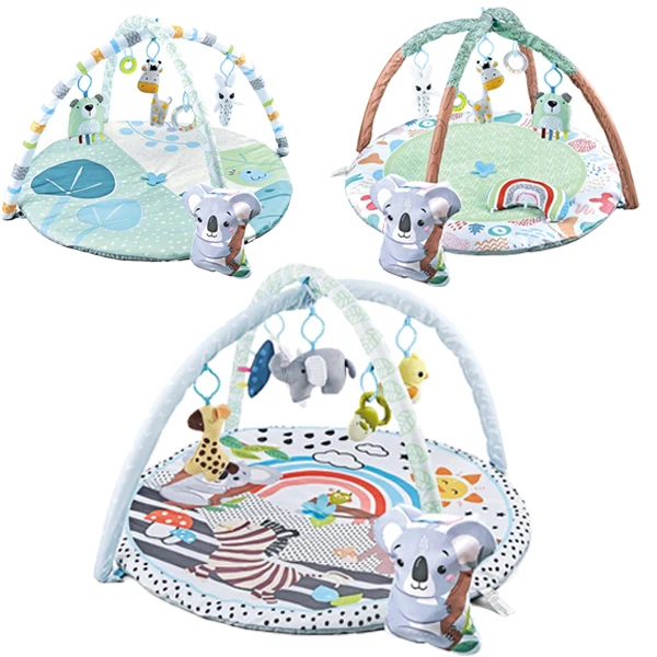 2024 Premium Round Square Plush Activity Baby Play Gym Game Blanket With Hanging Infant Fitness Sports Crawl Mats Infant Toy