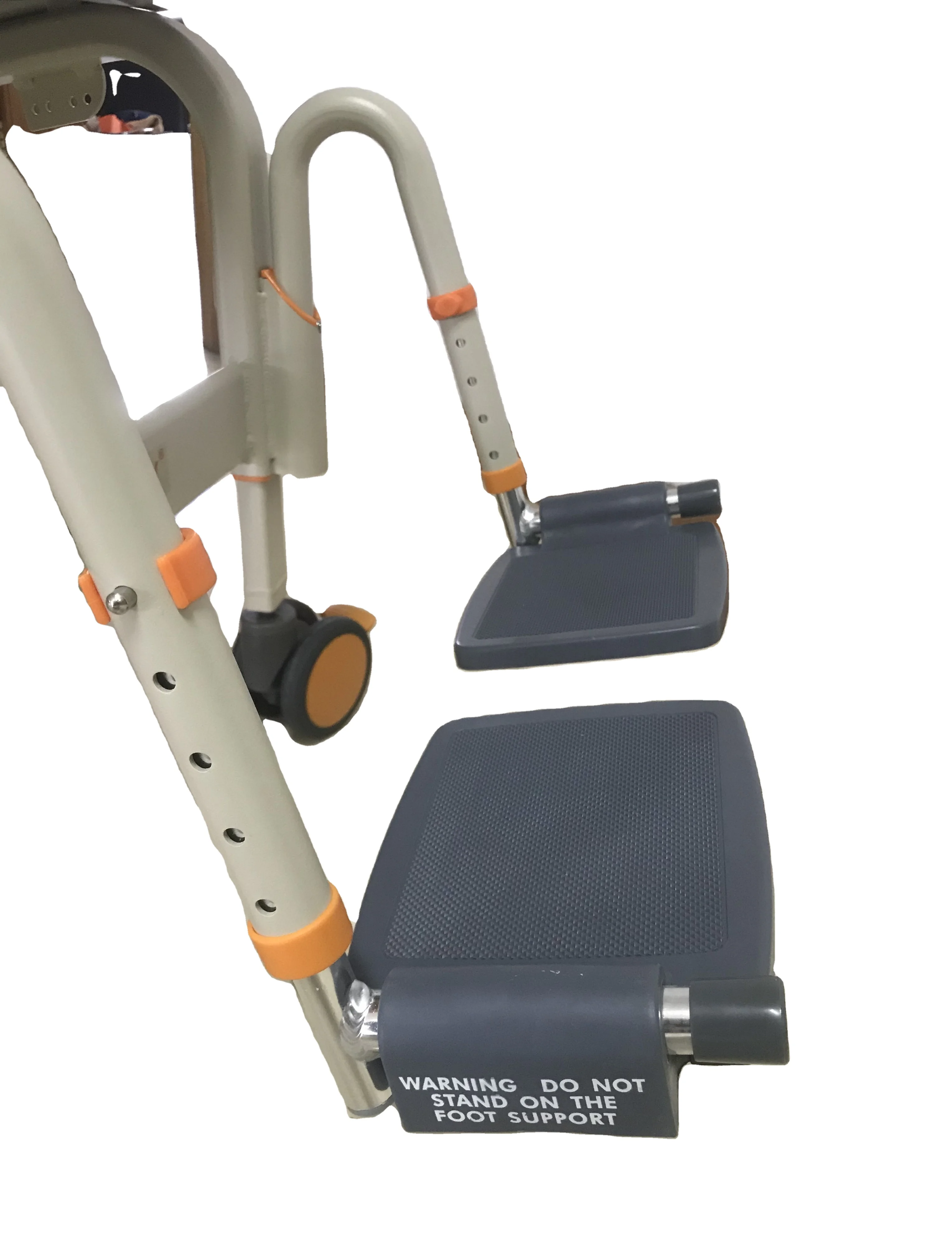 bath portable old people wide seat back folding sliding shower toilet commode chair with armrest footrest