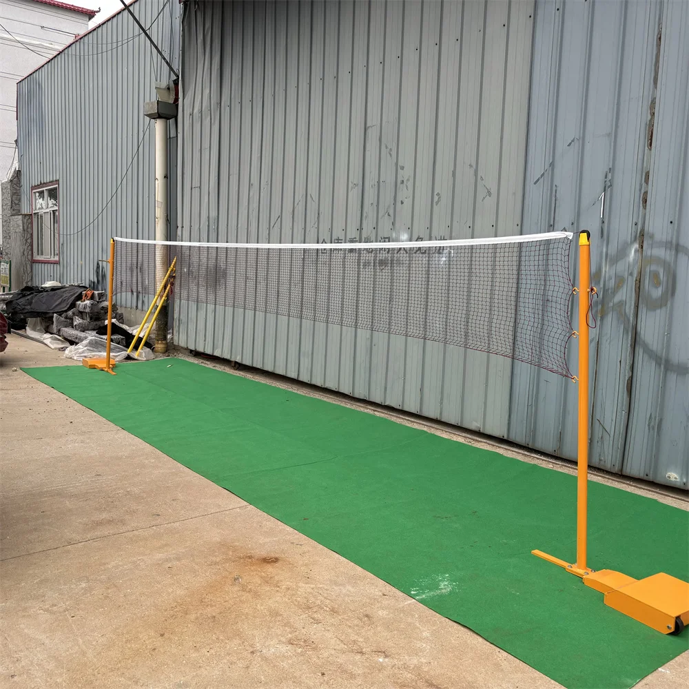 Outdoor portable steel badminton poles professional multi functional movable badminton post tennis posts and nets