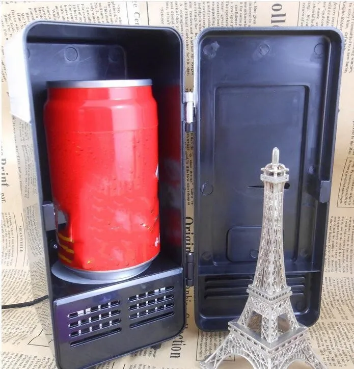 Mini Usb Fridge Cooler Beverage Drink Cans Cooler/warmer Refrigerator For Laptop Pc Computer Black Red