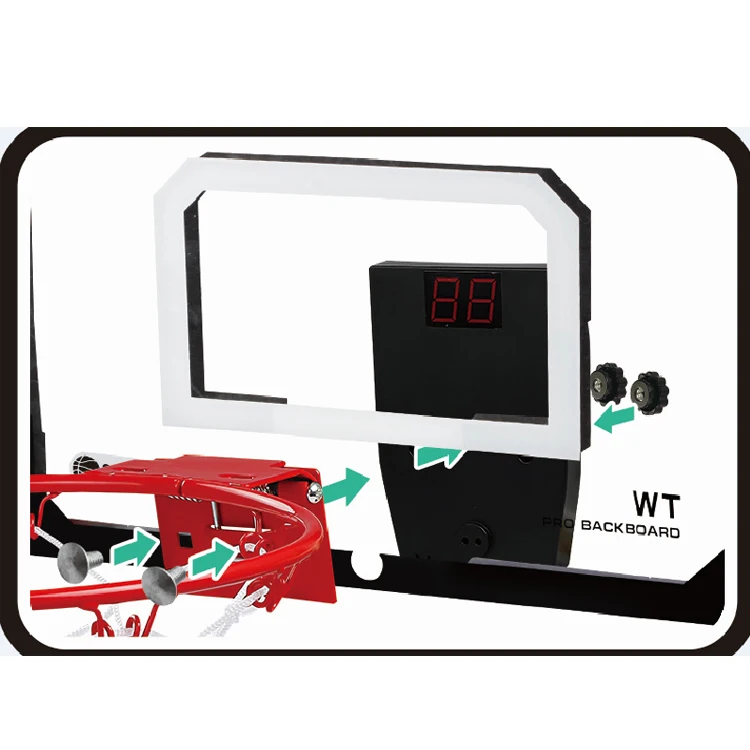 Indoor PC Plastic Basketball Shooting Game Set Electronic Scoreboard LED Light Over The Door Basketball Hoop Toys for Kids