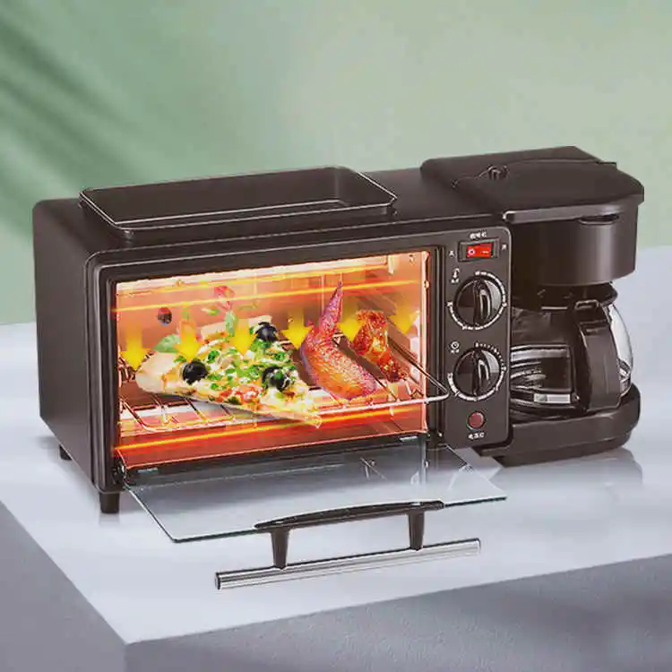 Домашняя кухонная Кофеварка 3 в 1, машина для приготовления завтрака, Электронная китайская печь для приготовления пиццы