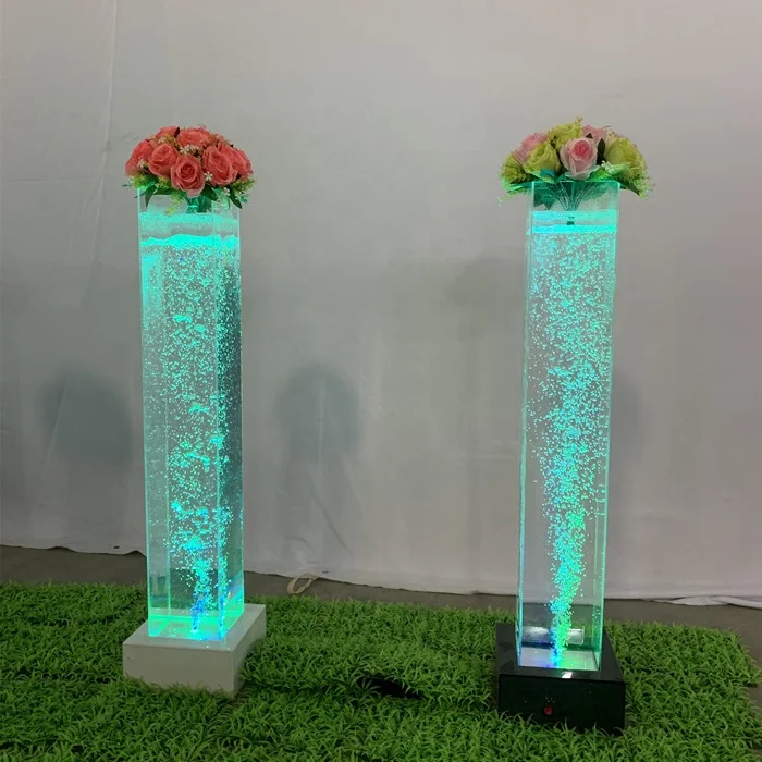 LED Light Decoration Water Bubble Column Square Design Wedding Decoration