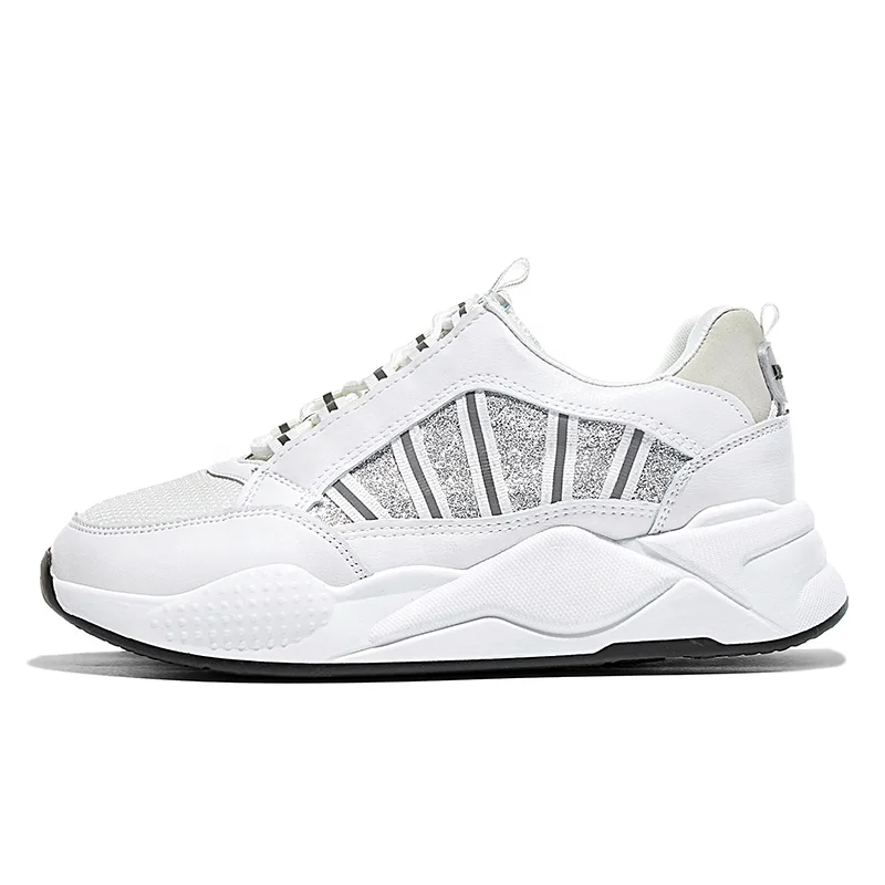 Низкая цена Высокое качество толстая подошва тонкие дышащие старые туфли белые шнуровка студенческие кроссовки