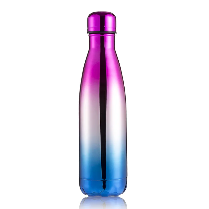 500ml Electroplating effect stainless steel cola water bottle