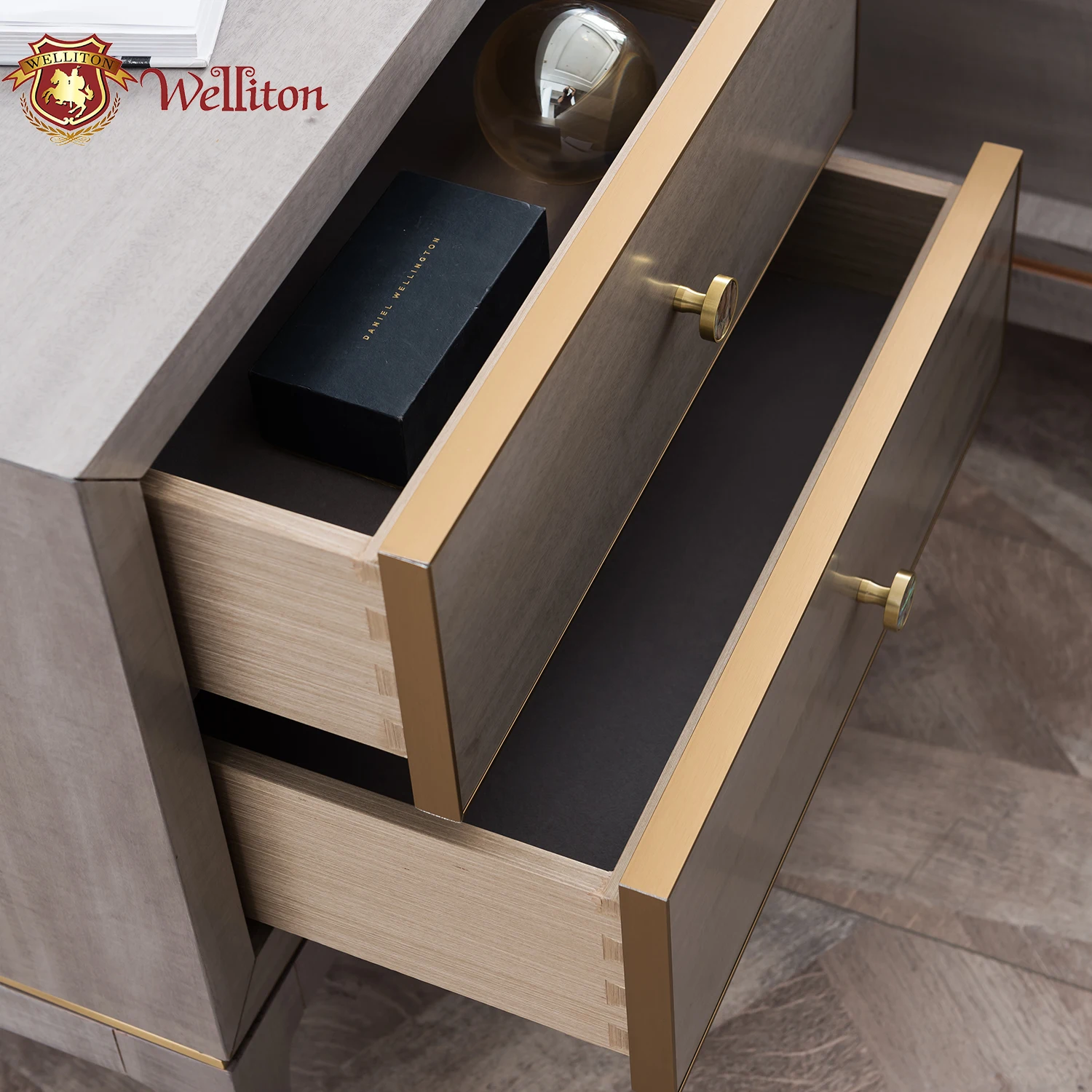 Welliton OEM & ODM древесины американский стиль A802-113 секционный набор мебели для спальни мебель современная роскошная двуспальная кровать