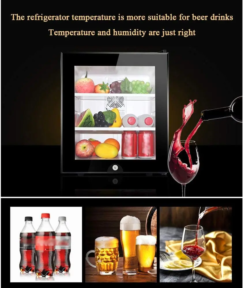 NE-202 30 liter black white foam door mini bar fridge hotel home room silent beverages cooling small refrigerator