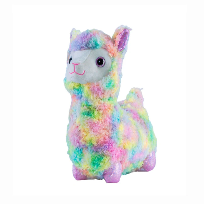 Factory Direct Sale Custom Soft Comfortable Animal Toys Doll Rainbow Alpaca Stuffed Plush Doll Toy For Children
