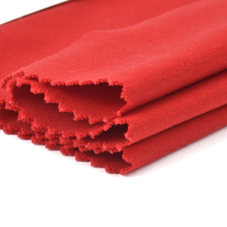 240gsm red soft ribbed cotton knit fabric manufacturer
