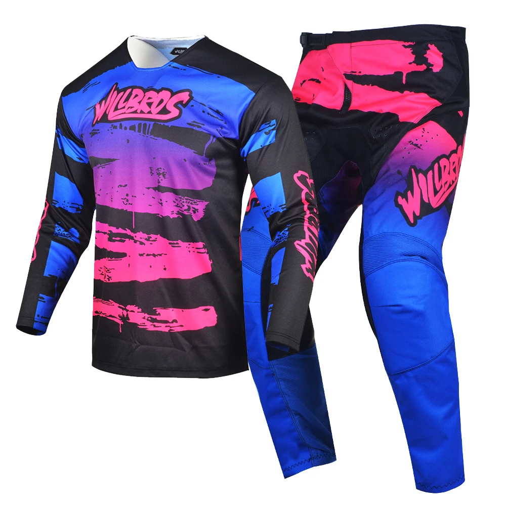 Willbros Motorcycle Motocross MX Riding Suit Cross-country Moto Jersey Pants Combo Four Seasons Downhill Suits
