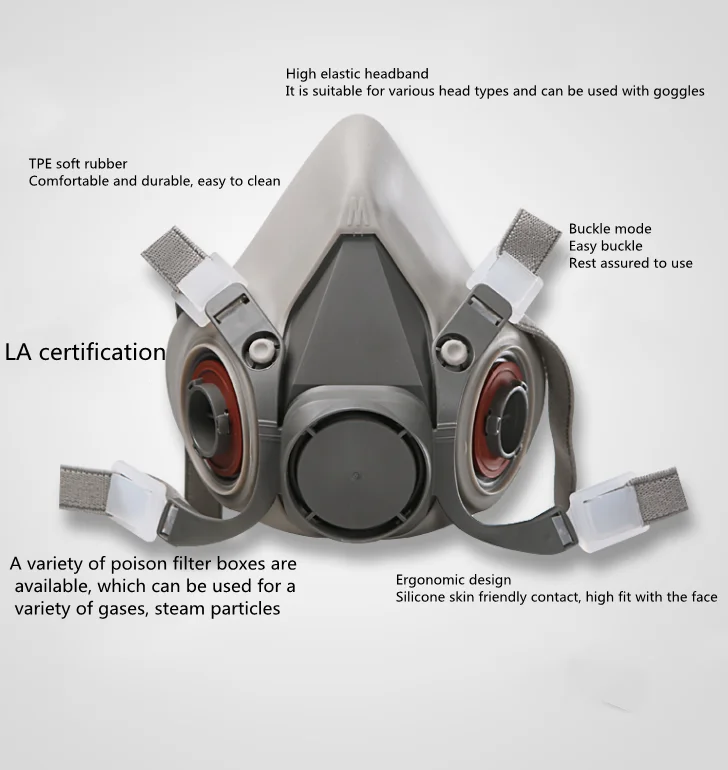 UT-1 Factory Supply Coal Mine Dustproof Anti-particulate Silicone 6100 6200 6300 Half Mask Gas Mask Respirator Masque Anti Gaz