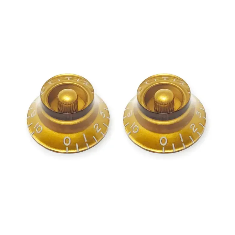 Gold PlasticTop Hat Bell Style Guitar Bass Top Hat Bell Speed Knobs for LP Electric Guitar Replacement Parts