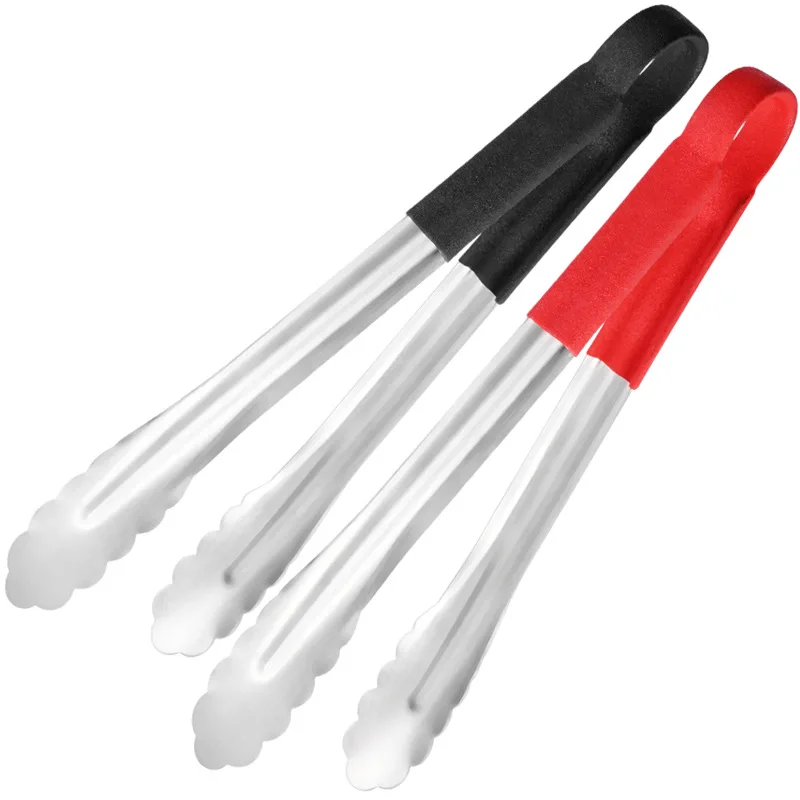 Hot selling Stainless Steel Food Tongs Baking Supplies Bread Clip lengthened Food tweezers Barbece Silicone Food Clip