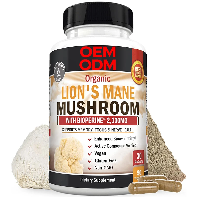 7 In 1 Reishi Mushroom Capsules Cordyceps Chaga Turkey Tail Shiitake Capsules Lions Mane Blend Mushroom Extract Capsules