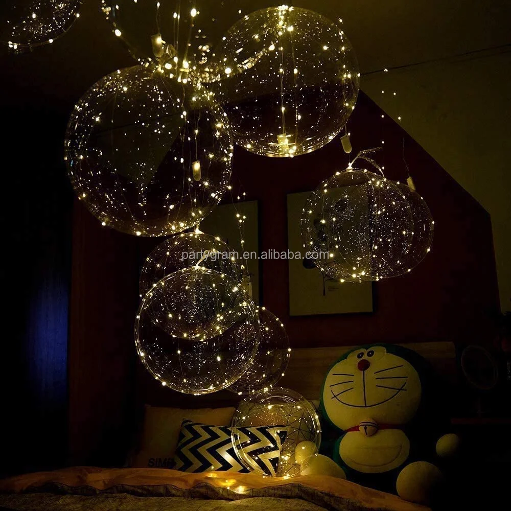 New Arrive Design Pvc Clear Colorful LED Bobo Bubble Balloons