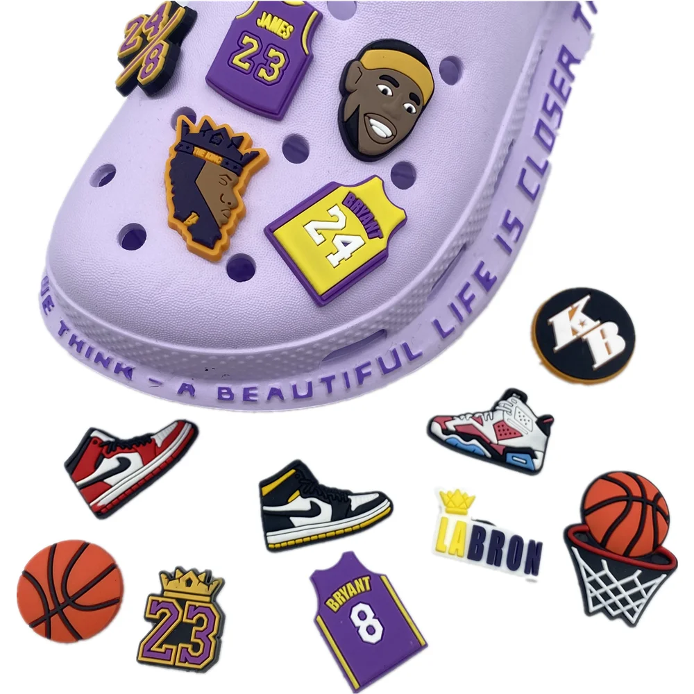 KOBE оптовая продажа изготовление на заказ «сделай сам» Кроксы подвески баскетбол ПВХ мягкие украшения для обуви забивка в качестве подарка