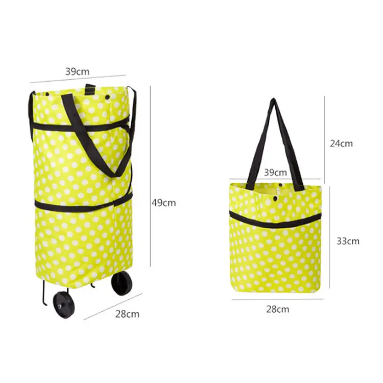Sac a roulettes a bas prix custom logo lightweight grocery bag expandable folding shopping bag with wheels