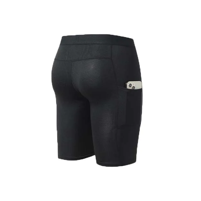 Mens Compression Shorts Gym Running Short Tights Breathable Fitness Workout Shorts with Phone Pockets shorts for men fitness