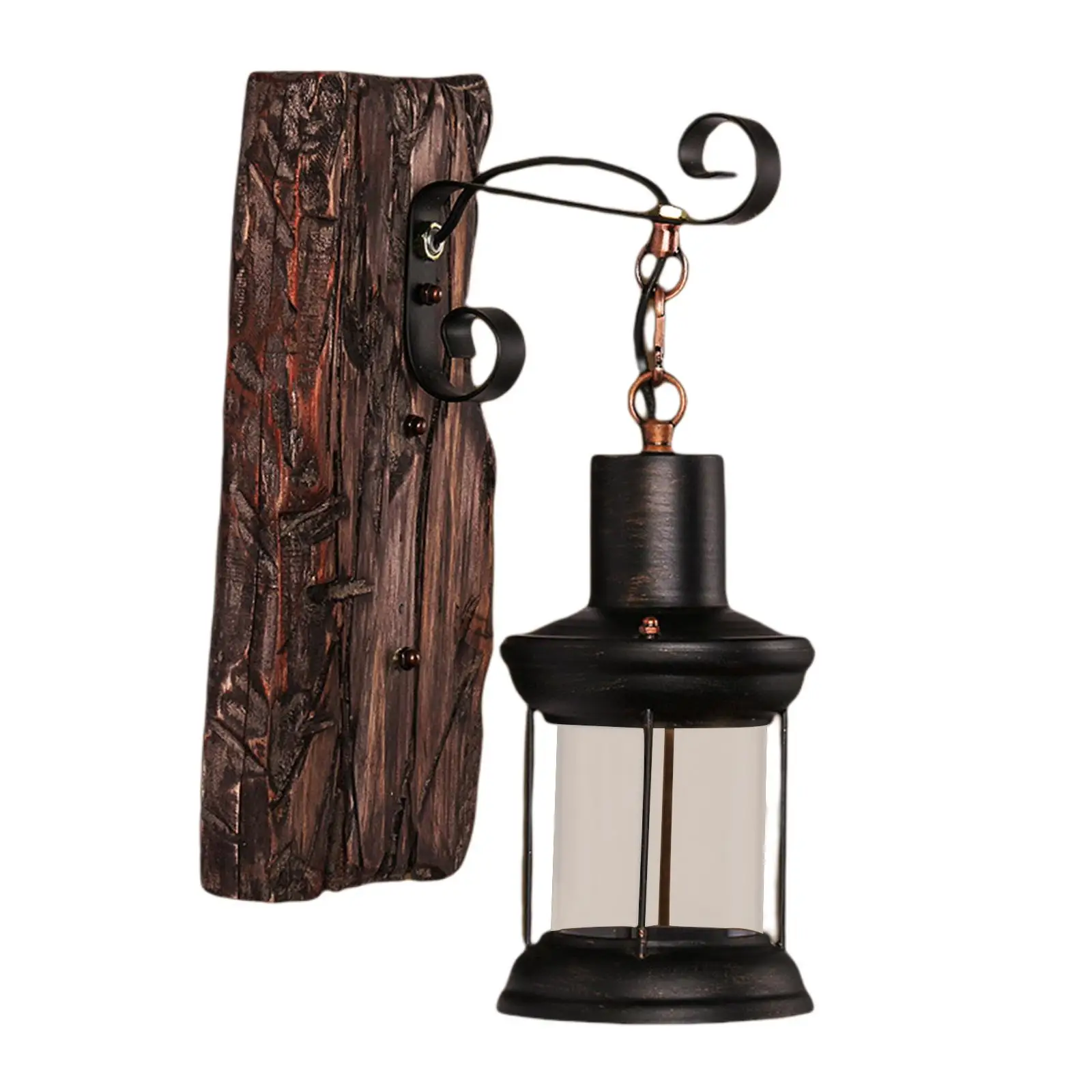 Timjay Antique Style Industrial Decorate Iron Metal Art for Bar Loft Corridor led Wood Wall Sconce Light E27 Rustic Wall Lamp