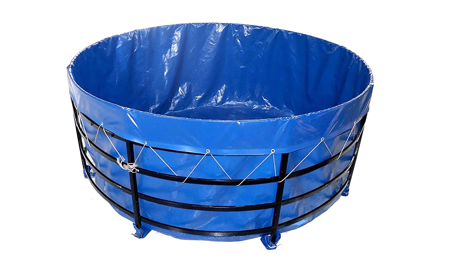 Eco-Friendly 4m*2m*0.8m Round Fish Farming Pond Tank Blue Green Waterproof PVC Tarpaulin Pool with Frame