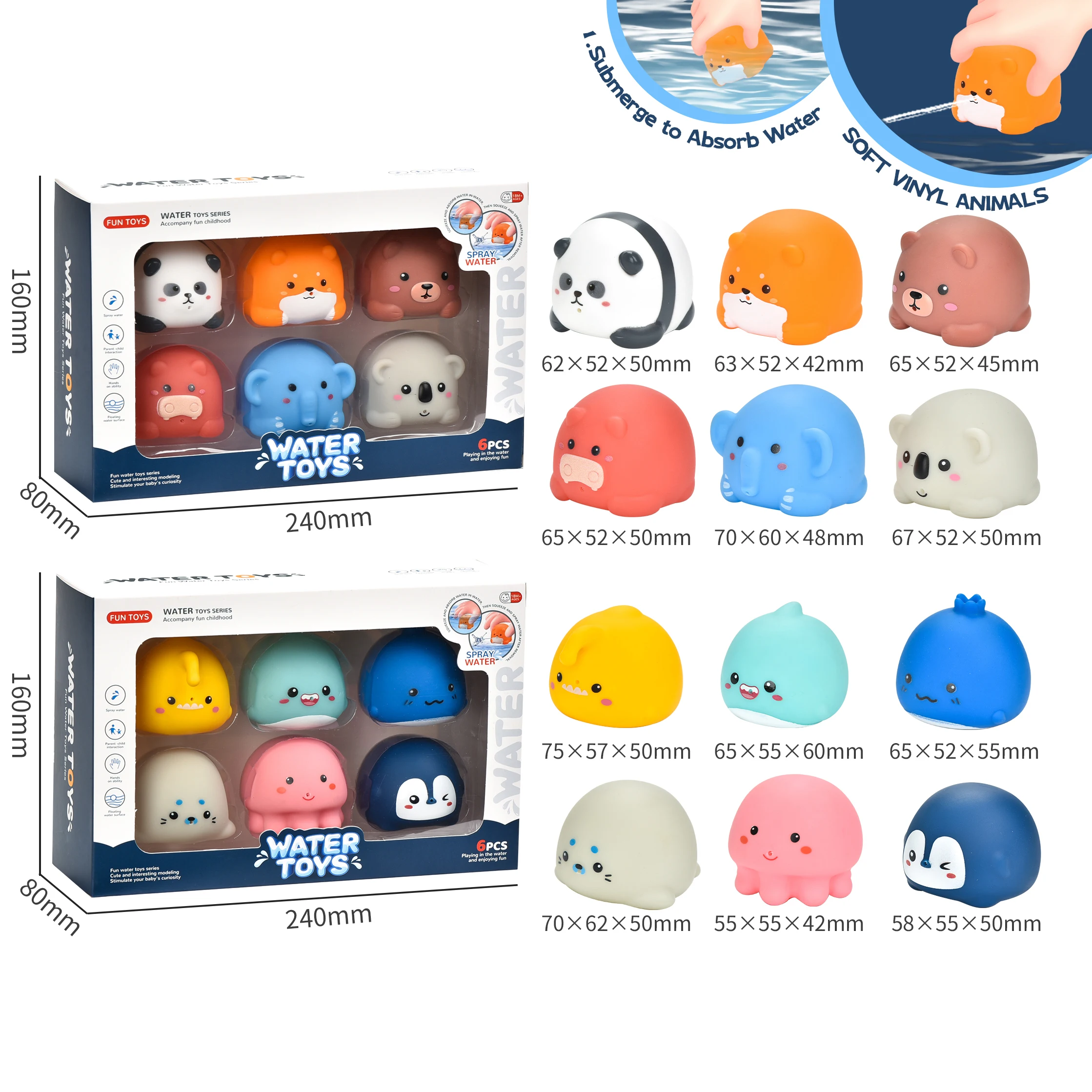 6 шт. детские игрушки из ПВХ