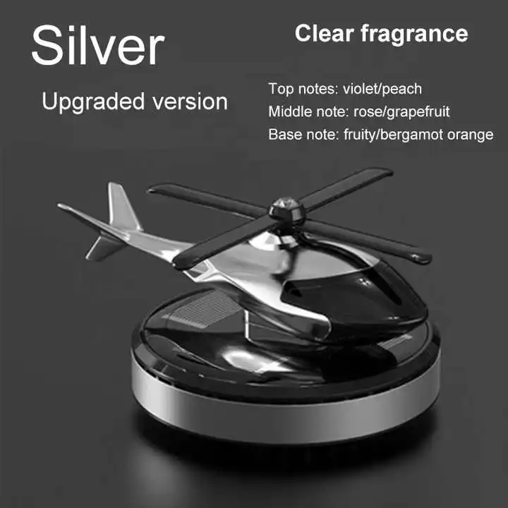 New Metal Solar Car Center Console Seat Type Helicopter Car Aromatherapy Essential Oil Lasting Fragrance Air Freshener