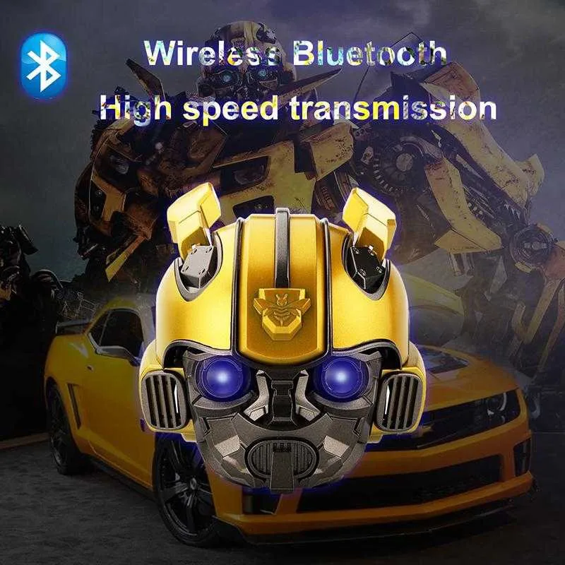 Bumblebee Speaker Mini Wireless Speakers Subwoofer Stereo LED Flashing Light BT Boombox For FM Mp3 TF