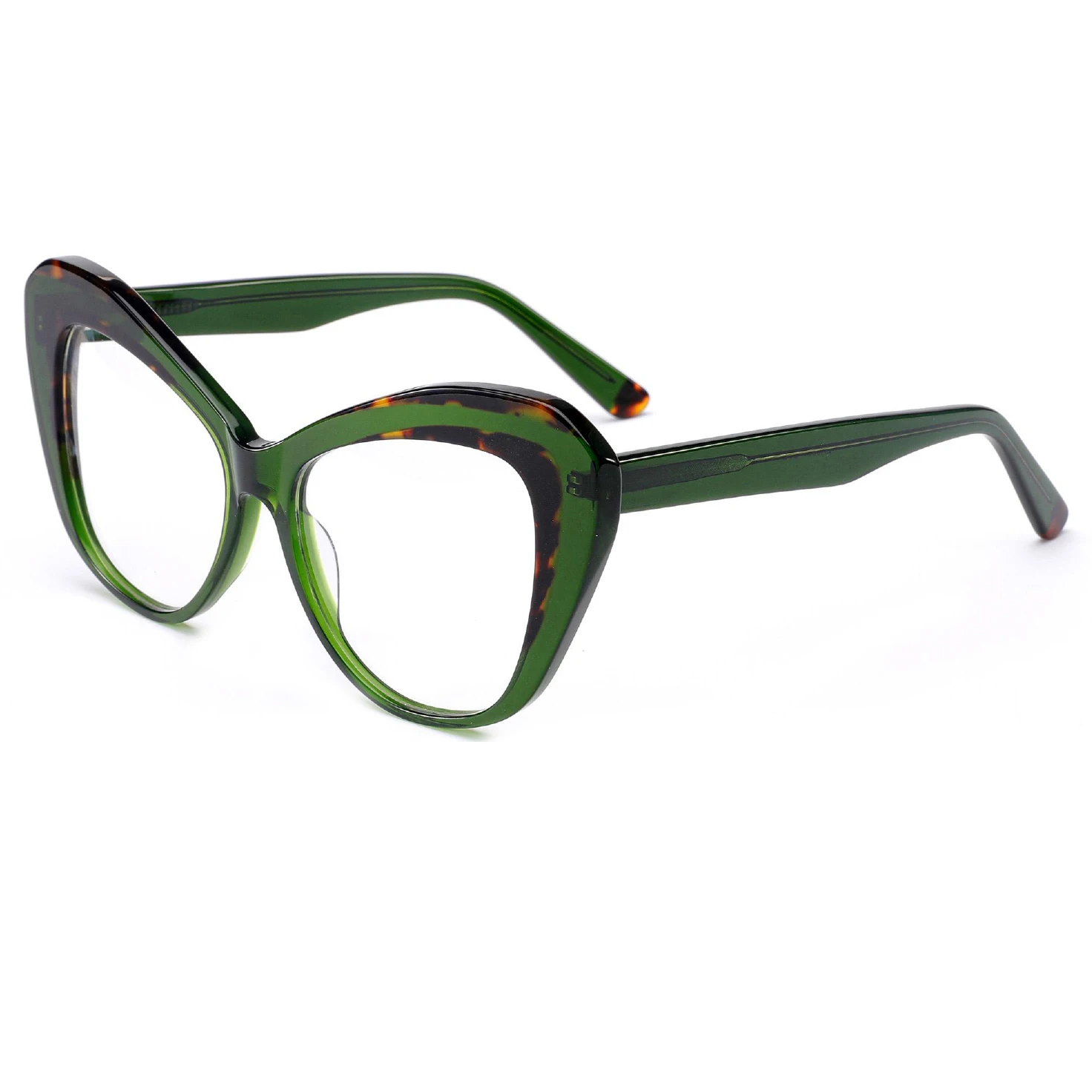 Customization Transparent Candy Color Cat Eye Handmade Lamination Acetate Eyeglasses Frames