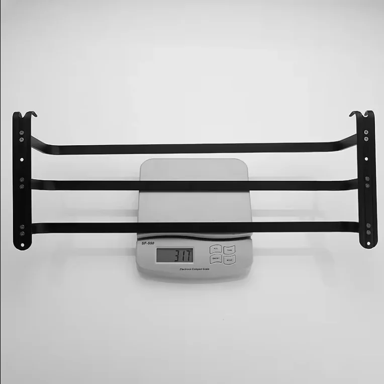 Fashion Black Bathroom Aluminum Towel Rail Wall Mount 3 Layer Towel Rail Storage Towel Rail