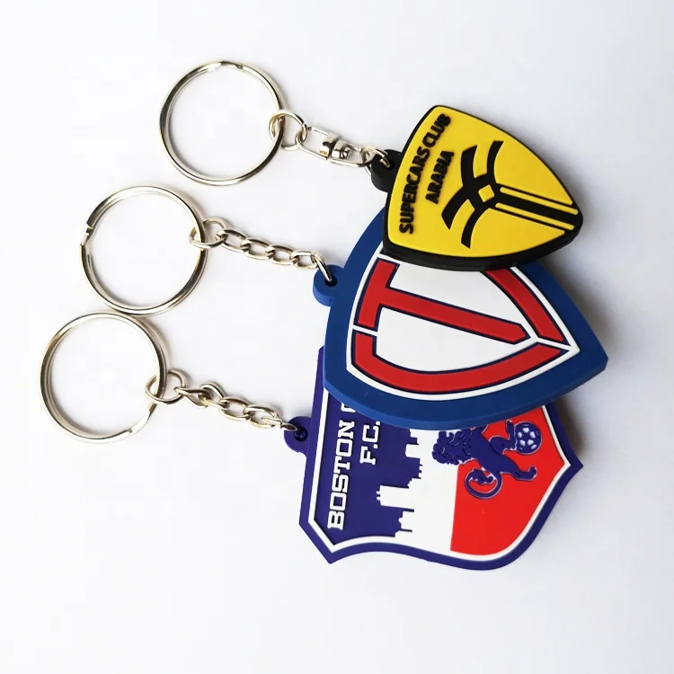 No MOQ Custom Rubber PVC Keychain For Promotional Letter Key rings