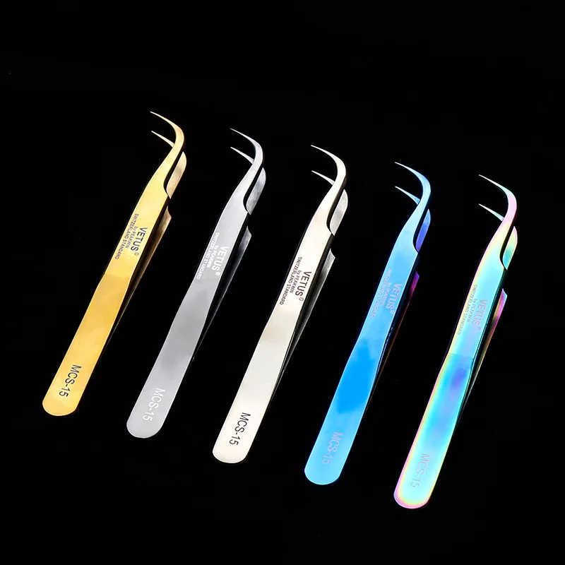 Beauty salon professional VETUS anti-static Eyelashes Tools Lashes Stainless Steel Tweezers eyelash extension tweezers