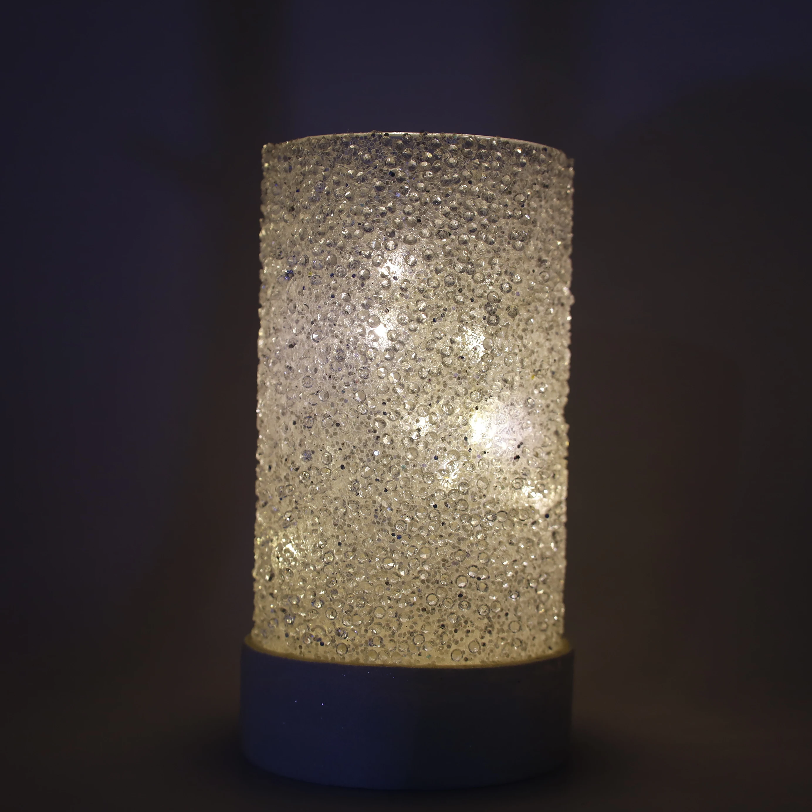 Resin base glass cover resin polar bear snow Christmas tree interior LED lights Crystal pearl Christmas glass decorations