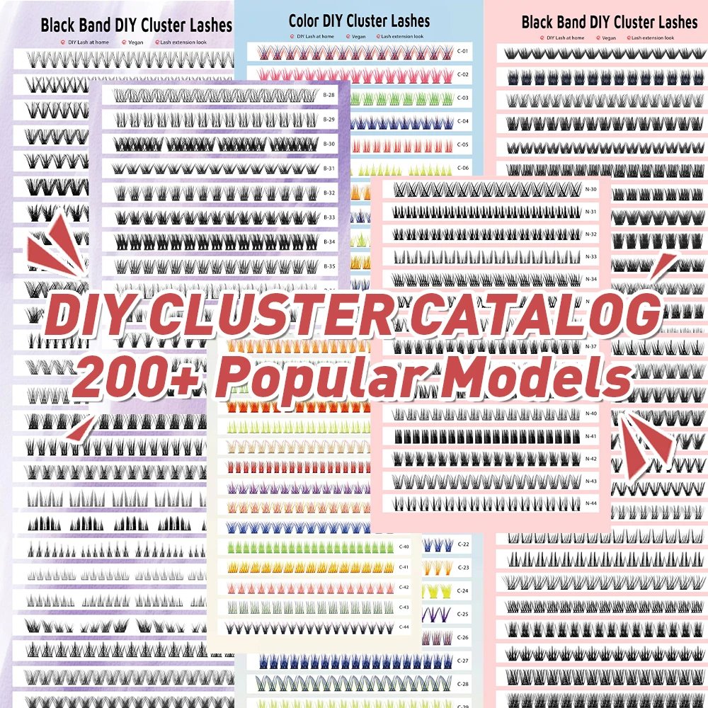 Wholesale Customizable Diy Cluster Lashes private label C D Curl Segment Pre-Cut Extension Kit Eyelashes DIY cluster lashes kit