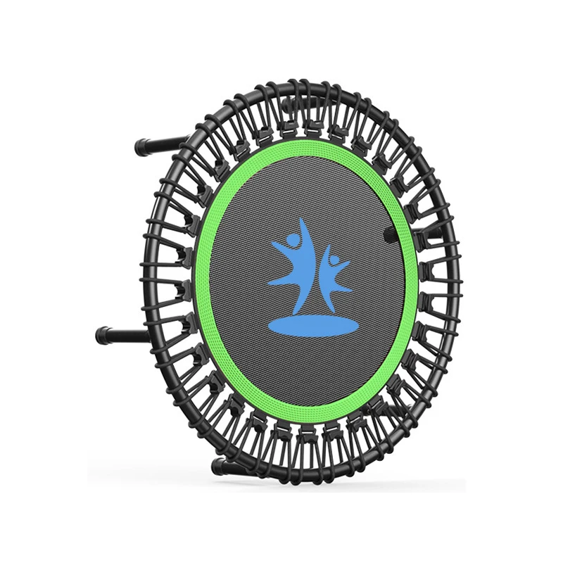 Folding Fitness Trampolines, Rebound Recreational Exercise Mini Trampoline with 5 Level Adjustable Foam Handle