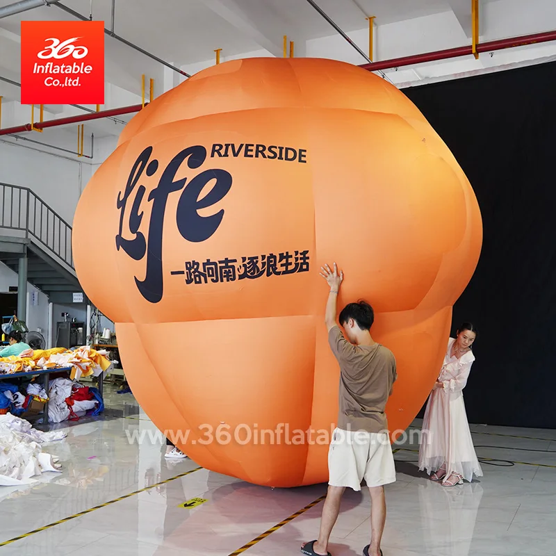 Advertising giant pink inflatable cartoon characters ground balloons with custom logo printed for display