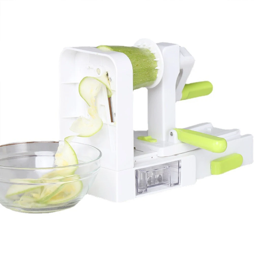 One Stop Shopping Quick Fold 5-Blade Spiralizer Versatile & Compact Foldable Vegetable Spiral Slicer