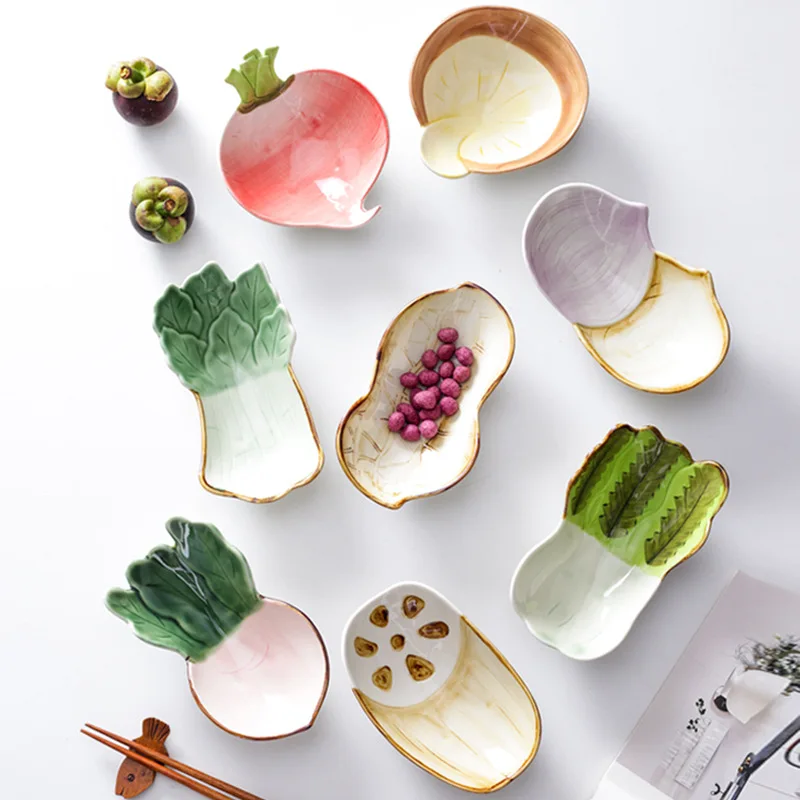 ceramic cabbage shape dinner set bone china porcelain tableware dinner/dessert charger plates for wedding dinnerware